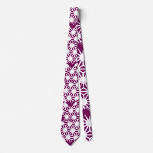 Cravate Motif géométrique à baies et blanc