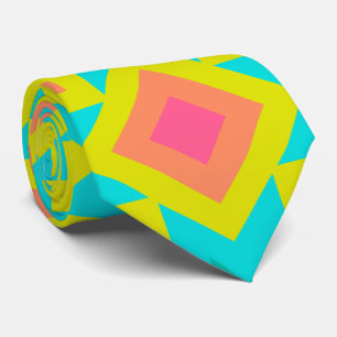Cravate Motif géométrique aux couleurs vives de l'été 