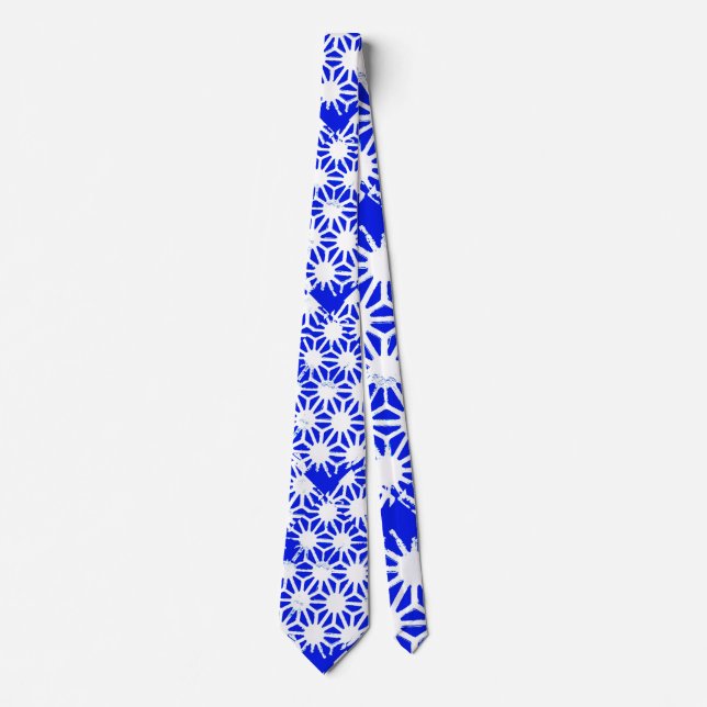 Cravate Motif géométrique bleu royal (Devant)
