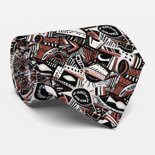 Cravate Motif géométrique bohème fantaisiste artistique ab