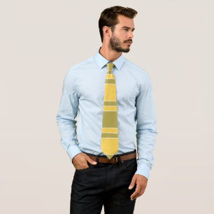 Cravate Motif géométrique Carré vert jaune