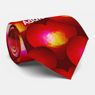 Cravate Motif géométrique de cœur rouge pour la Saint-Vale