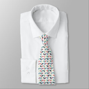 Cravate Motif géométrique floral d'art populaire