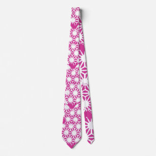 Cravate Motif géométrique Fuchsia