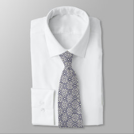 Cravate Motif géométrique marocain bleu islamique