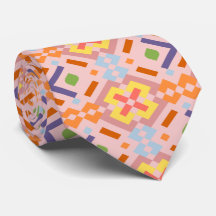 Motif géométrique mosaïque pixel pastel rétro