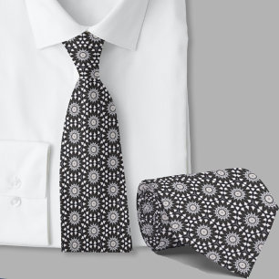 Cravate Motif Géométrique Noir et Blanc pour Hommes