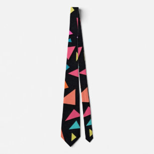 Cravate Motif géométrique triangulaire multicolore