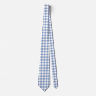 Cravate Motif Gingham Bleu Clair Imprimé Carreaux Classiqu