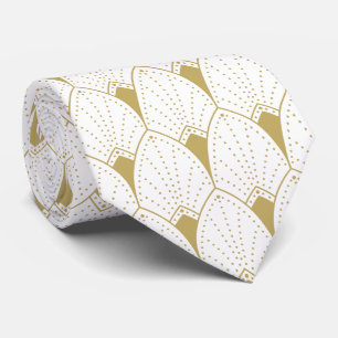 Cravate Motif Gold Art Déco & Arrière - plan blanc