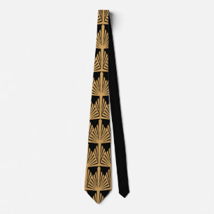 Cravate Motif Gold et Black Art Déco
