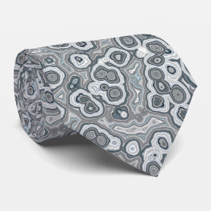 Cravate Motif Granite Marbre Gris Foncé Bleu Moderne Cool