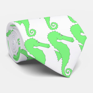 Cravate Motif Green Seahorse