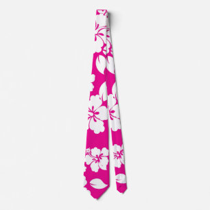 Cravate Motif hawaïen rose