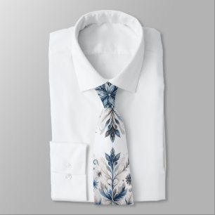 Cravate Motif hivernal flocon de neige rétro