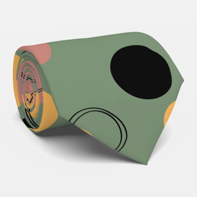 Cravate motif homme design Abstrait vert design (Roulé)