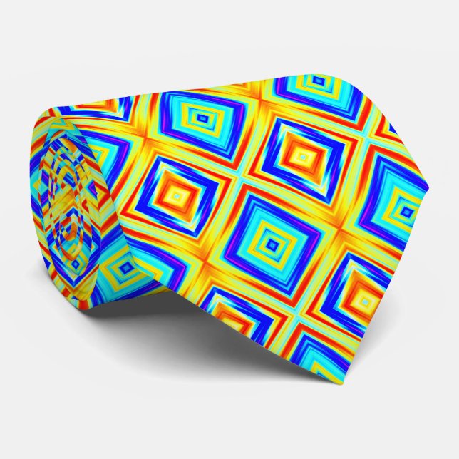 Cravate Motif jaune et bleu (Roulé)