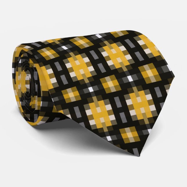 Cravate Motif jaune et noir (Roulé)