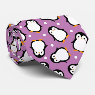 Cravate Motif joli manchot Motif violet
