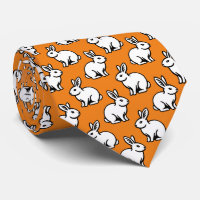 Motif lapins - noir et blanc avec orange