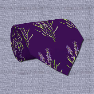 Cravate motif Lavender vintage - en violet foncé