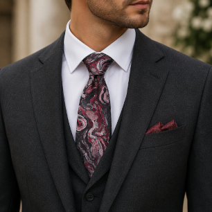 Cravate Motif marbré abstrait gothique