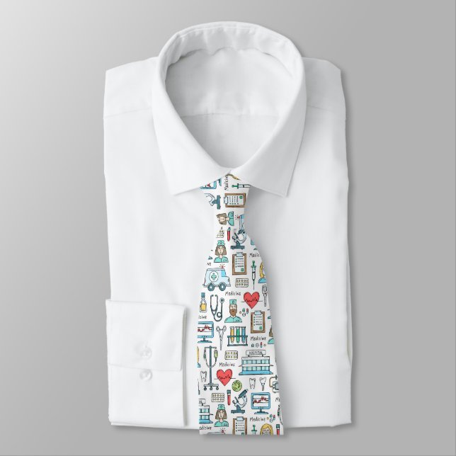 Cravate Motif Médicale de conception (Attaché)