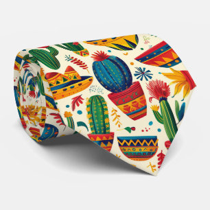 Cravate motif mexicain carrelé cool