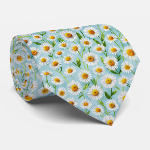 Cravate Motif Micro Pâquerette de Printemps