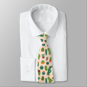 Cravate Motif mignon de position de cactus