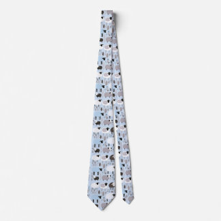Cravate Motif Mocal Mouton Pastel Couleur Bleue Minimale