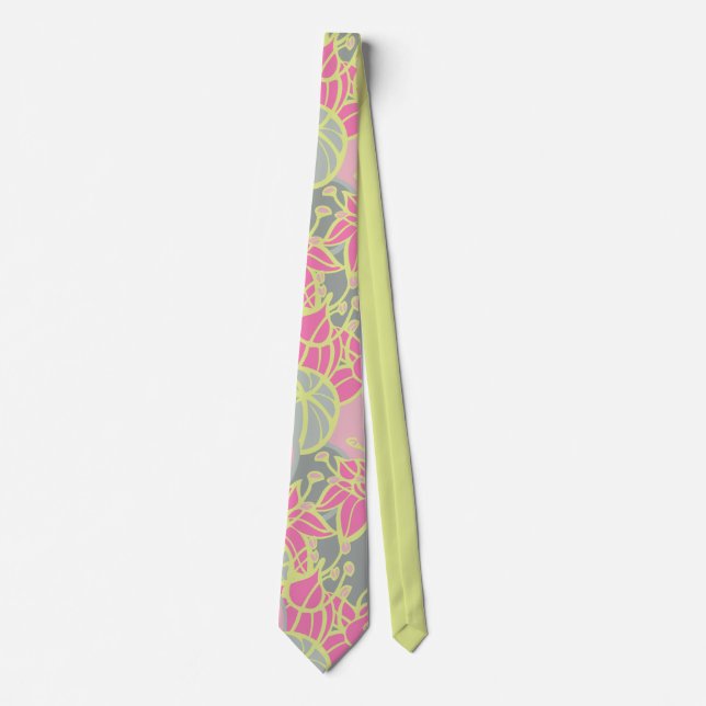 Cravate Motif moderne Bud & Flower Bold (Devant)