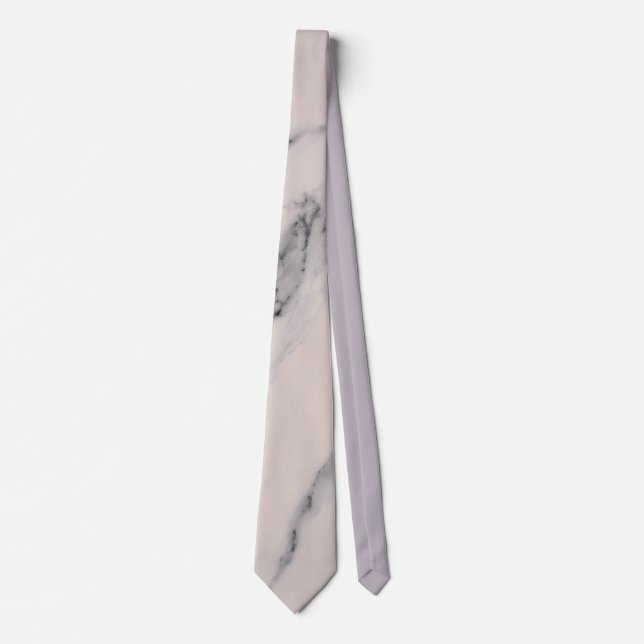 Cravate Motif moderne en marbre noir gris rose (Devant)