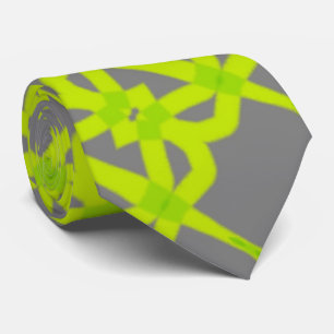 Cravate Motif moderne Lime Green Silver Grey