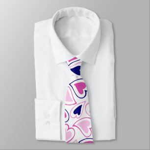 Cravate Motif moderne rose et bleu marine