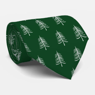 Cravate Motif moderne simple vert sapin de Noël