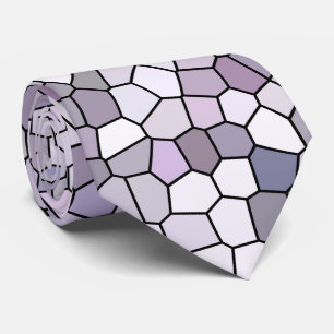 Cravate Motif mosaïque gris violet