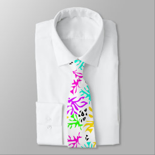Cravate motif néon multicolore Abstrait
