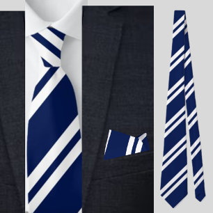 Cravate Motif noir bleu rayé