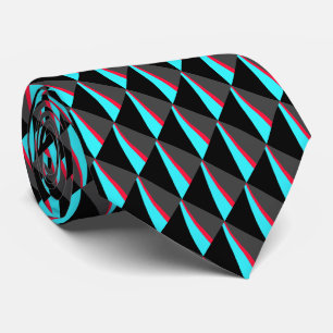Cravate Motif noir bleu rouge gris