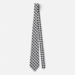 Cravate Motif noir et blanc de plaid de contrôle de