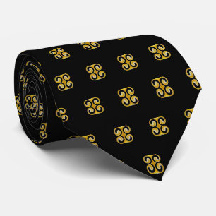Cravate Motif noir jaune royal élégant