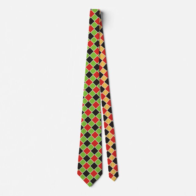Cravate Motif noir rouge blanc + votre idée (Devant)