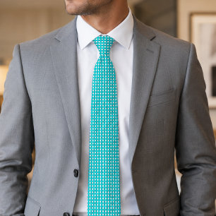Cravate Motif octogonal turquoise moderne