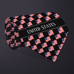 Cravate Motif ondulé du drapeau des États-Unis