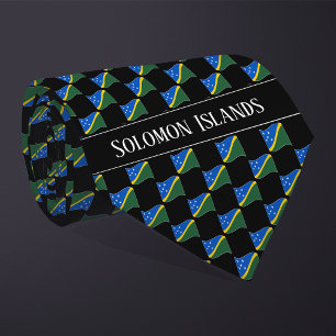 Cravate Motif ondulé du drapeau des Îles Salomon