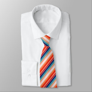 Cravate Motif orange bleu ligne