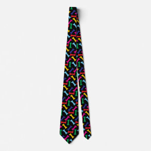 Cravate Motif os de chien multicolore