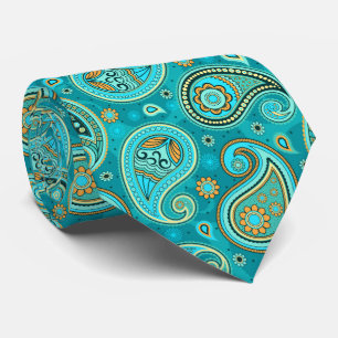 Cravate Motif Paisley vintage coloré