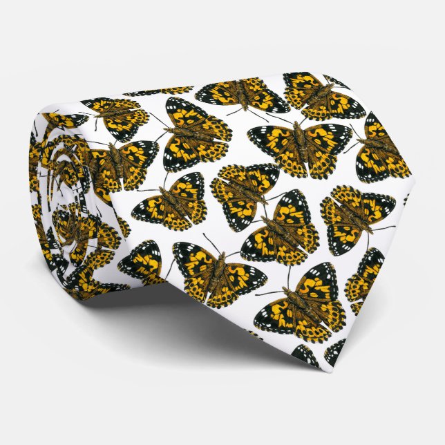 Cravate Motif papillon de femme peinte (Roulé)